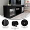 Merrick Lane Galena Traditional Full Glass Door 65" TV Stand for up to 80" TVs